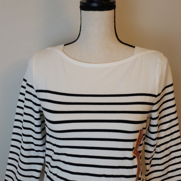 3/4 Sleeve striped boatneck tee - Picture 4 of 6